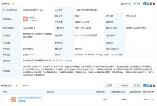 上汽集團(tuán)成立商貿(mào)新公司，拓展信息咨詢服務(wù)業(yè)務(wù)